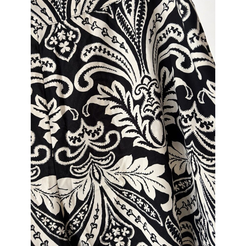 Soft Surroundings Wide Leg Pants Plus 3X Black Tan Paisley Pull On Comfort - Picture 5 of 11